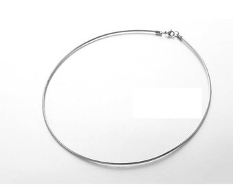 Choker Necklace, 18.5" Stainless Steel Choker Necklace Chain, Torque Choker, Non-Tarnish, C2