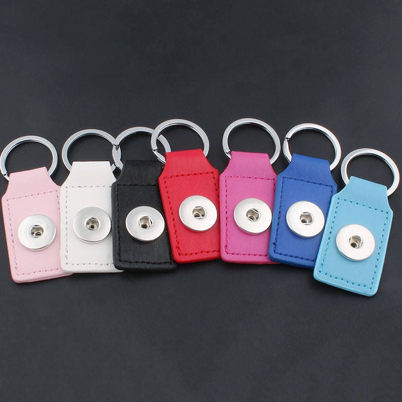 Snap Change Key Chain Snap Keychain, Snap Handbag Charm Key Chain. PU Leather, 8 Colors ...