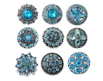 Blue Snap, Aqua Blue Snap, Turquoise Snap, Snaps for Snap Jewelry.   Fits 18mm - 20mm Ginger Snaps, Noosa, Magnolia & Vine, SC215