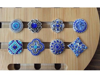 Snap Jewelry Snap Charms Sapphire Blue Snap Charms for Snap Jewelry.  Fits 18-20mm Ginger Snaps, Noosa, Magnolia and Vine, SC4