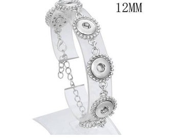 Snap Bracelet 6 Snap Adjustable Lobster Clasp Closure, Silvertone, Snap Jewelry, Fits 12mm PETITE/MINI Ginger snaps, Magnolia & Vine BP1-A
