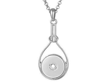 Snap Necklace,  Snap Jewelry Necklace, Silvertone, 20" + 2" Ext Chain.  Fits 18mm Ginger Snaps, Noosa, Magnolia & Vine, N11-V