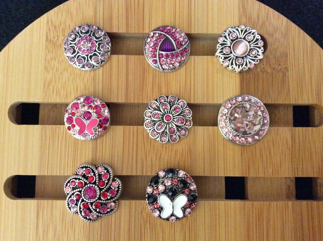 Snap Button Charms, Pink/purple Snap Button Charms for Snap Jewelry ...