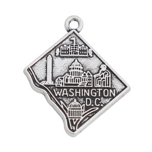State Charms, Map Charms, 50 States Charms + DC, Silvertone, For Bracelet, Necklace, Earrings, Zipper Pull, Key Chain Brooches, Bookmarks image 4