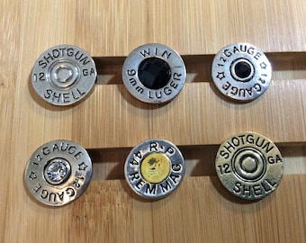 Shotgun Shell Snaps, WIN 9mm Luger Shell Snap, 12 Gauge Shell Snaps.  Fits 18-20mm Ginger Snaps, Noosa, Magnolia & Vine, SC14