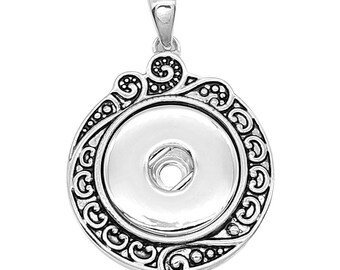 Snap Necklace 24" Link Chain, Snap Jewelry Necklace, Silvertone.  Fits 18mm Ginger Snaps, Noosa, Magnolia & Vine, N7-B