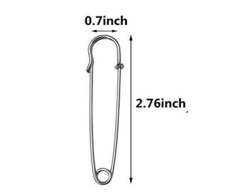 Kilt Pin, Brooch Pin, Charm Pin, Safety Pin, Sweater Pin, Blanket Pin, Scarf Pin, Skirt Pin, Shawl Pin, Heavy Duty Durable Pin, 70mm, DIY-9