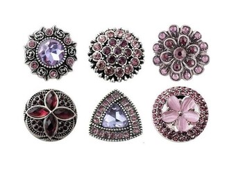 Purple Snap, Wine Snap, Lavender Snap, Pink Snap for Snap Jewelry, Fits 18mm - 20mm Ginger Snaps, Noosa, Magnolia & Vine, SC226