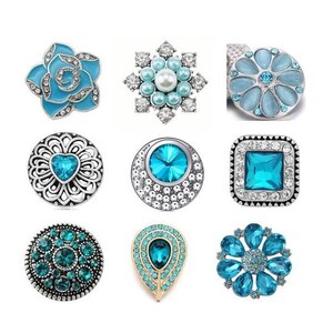 Aqua Snap, Blue Snap Charms, Snap Buttons for Snap Jewelry, Fits 18mm - 20mm Ginger Snaps, Magnolia & Vine, SC201