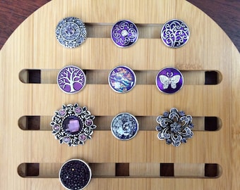 Purple Snap Charms, Lavendar Snap Charms, Wine Snap Charms.  Fits 18-20mm Ginger Snaps, Noosa, Magnolia and Vine, SC19