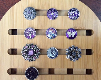 Purple Snap Charms, Lavendar Snap Charms, Wine Snap Charms.  Fits 18-20mm Ginger Snaps, Noosa, Magnolia and Vine, SC19