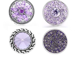 Snap Charms Purple Snap, Lavender Snap Buttons for Snap Jewelry, Fits 18-20mm Ginger Snaps, Noosa, Magnolia & Vine, SC66