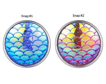 Snap Charm, Mermaid Snap, Mermaid Scale Snap Button, Fish Scale Snap Charms.  Fits 18mm Ginger Snaps Jewelry, Noosa, Magnolia & Vine, SC4