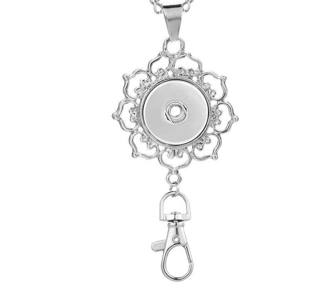 Lanyard Snap Necklace Badge Holder Snap Jewelry Lanyard Etsy