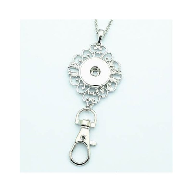 Lanyard Snap Necklace Badge Holder Scrolls Snap Jewelry Etsy