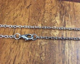 24" Antique Silver tone Link Chain, Necklace Link Chain, 1 piece, C6