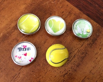 Tennis Snap, Tennis Ball Snap for Snap Jewelry.  Fits 18-20mm Ginger Snaps, Noosa, Magnolia & Vine, SC43-B