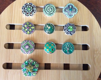 Green Snap Charms for Snap Jewelry.  Fits 18-20mm Ginger Snaps, Noosa, Magnolia and Vine, SC8