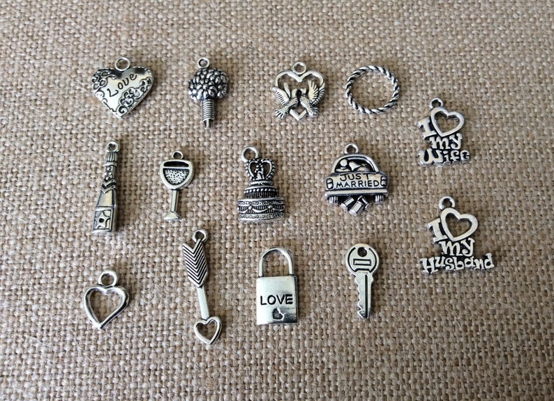 Wedding Charms Bridal Charms Bridal Shower Charms Love Etsy