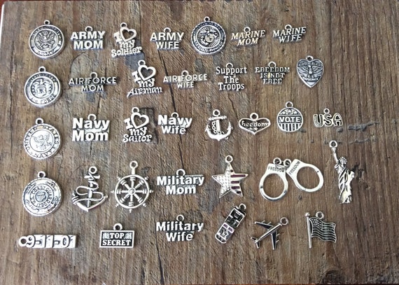 Military Charms, Army, Navy, Air Force, Marines, Coast Guard Military Charms, Army, Navy, Air Force, Marines, Coast Guard