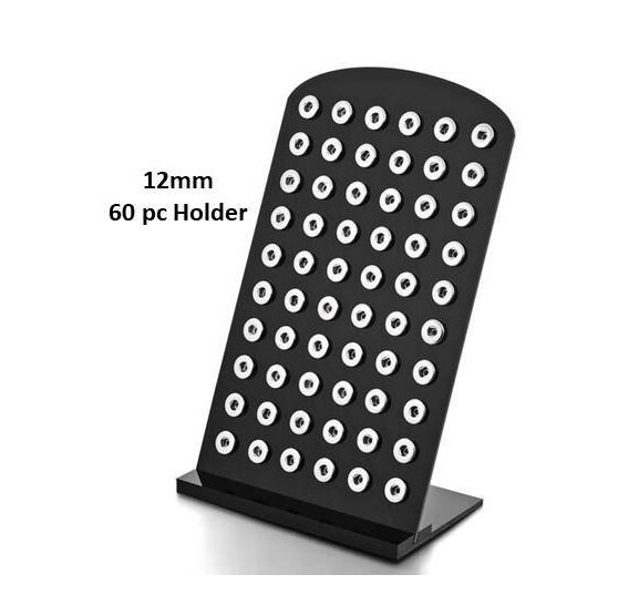 Snap Organizer for Snap Jewelry, Black Acrylic Snap Display, 60 Snap