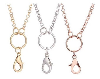 32" Stainless Steel Chain, Stainless Steel Necklace Chain, Rolo Chain, Non-Tarnish Locket Chain, Silver or Rose Gold, L2