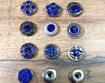 Blue Sapphire Snap Charms for 12mm PETITE/MINI Snap Jewelry,  Fits 12mm Ginger Snaps, Noosa, Magnolia & Vine, PS5