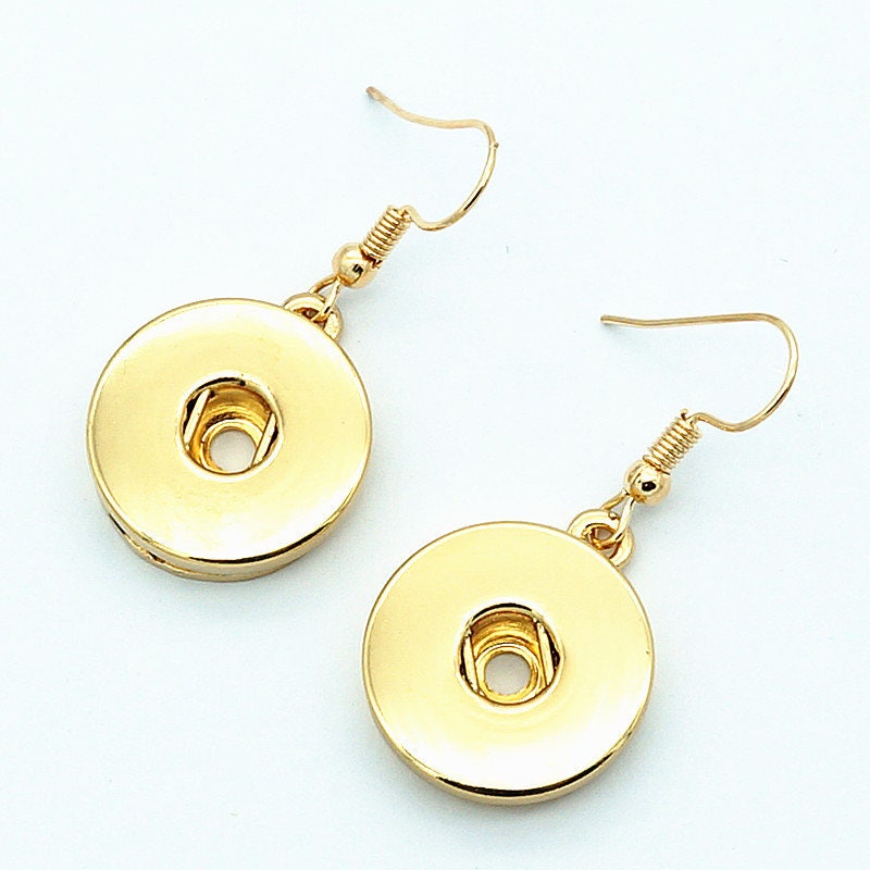 Snap Earrings Hook Snap Earrings Goldtone Fits 18mm Ginger Snaps Noosa Magnolia Vine Interchangeable M1 A