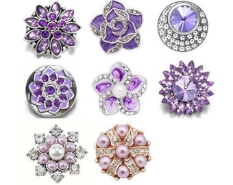 Purple Snaps, Lavender Snaps, Mauve Snaps, Purple Snap for Snap Jewelry, Fits 18mm - 20mm Ginger Snaps, Noosa, Magnolia & Vine, SC225