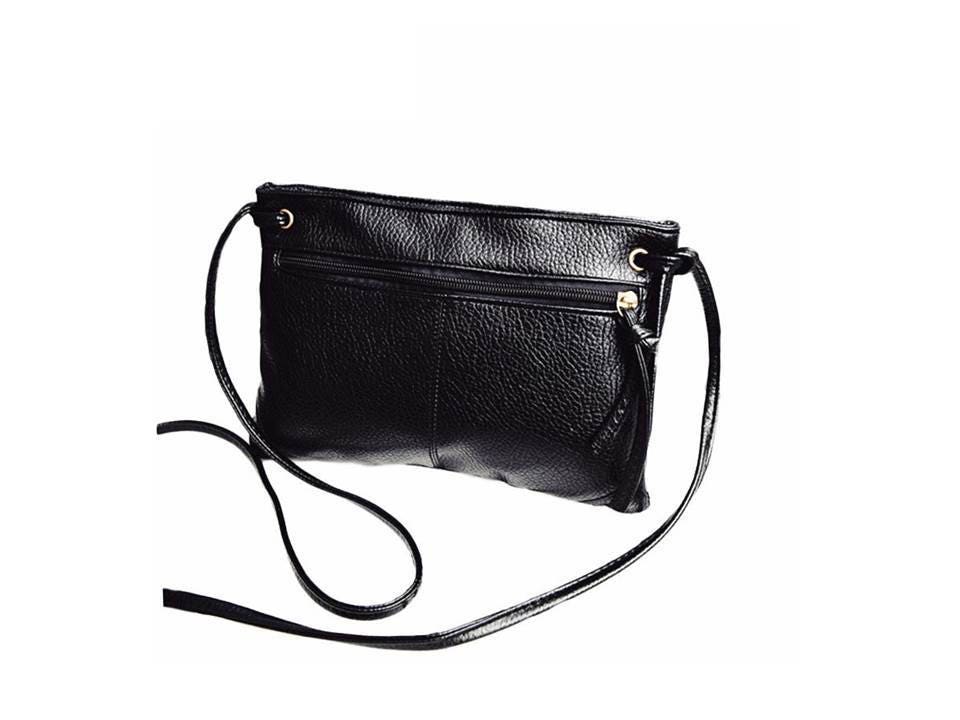 Snap Button Handbag Shoulder Bag Clutch Purse Removable Strap, Holds (4