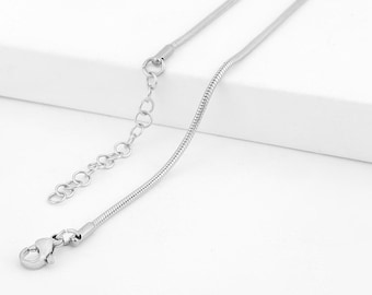 18", 24", or 32" Stainless Steel Necklace Chain Snake Chain, Non-Tarnish, 18" Snake Chain, 24" Snake Chain, 32" Snake Chain, C5