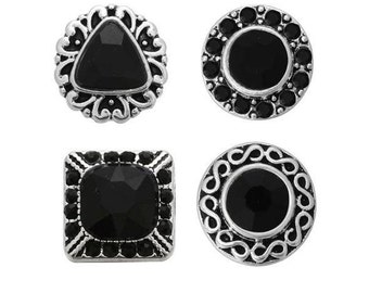 12mm Snaps, Black Snaps,  Fits 12mm Ginger Snaps, Noosa, Magnolia & Vine, PS2