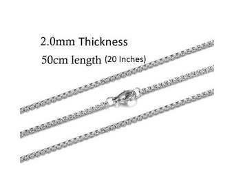 20" Stainless Steel Necklace Chain, Non-Tarnish.  Fits 18-20mm Ginger Snaps, Noosa, Magnolia and Vine, C2-V