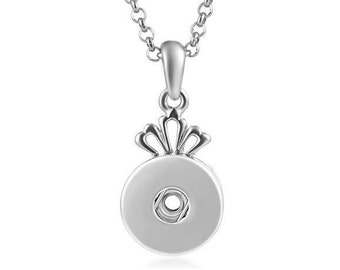 Snap Necklace 20" Link Chain, Snap Jewelry, Silvertone.  Fits 18mm Ginger Snaps, Noosa, Magnolia & Vine, N6-V