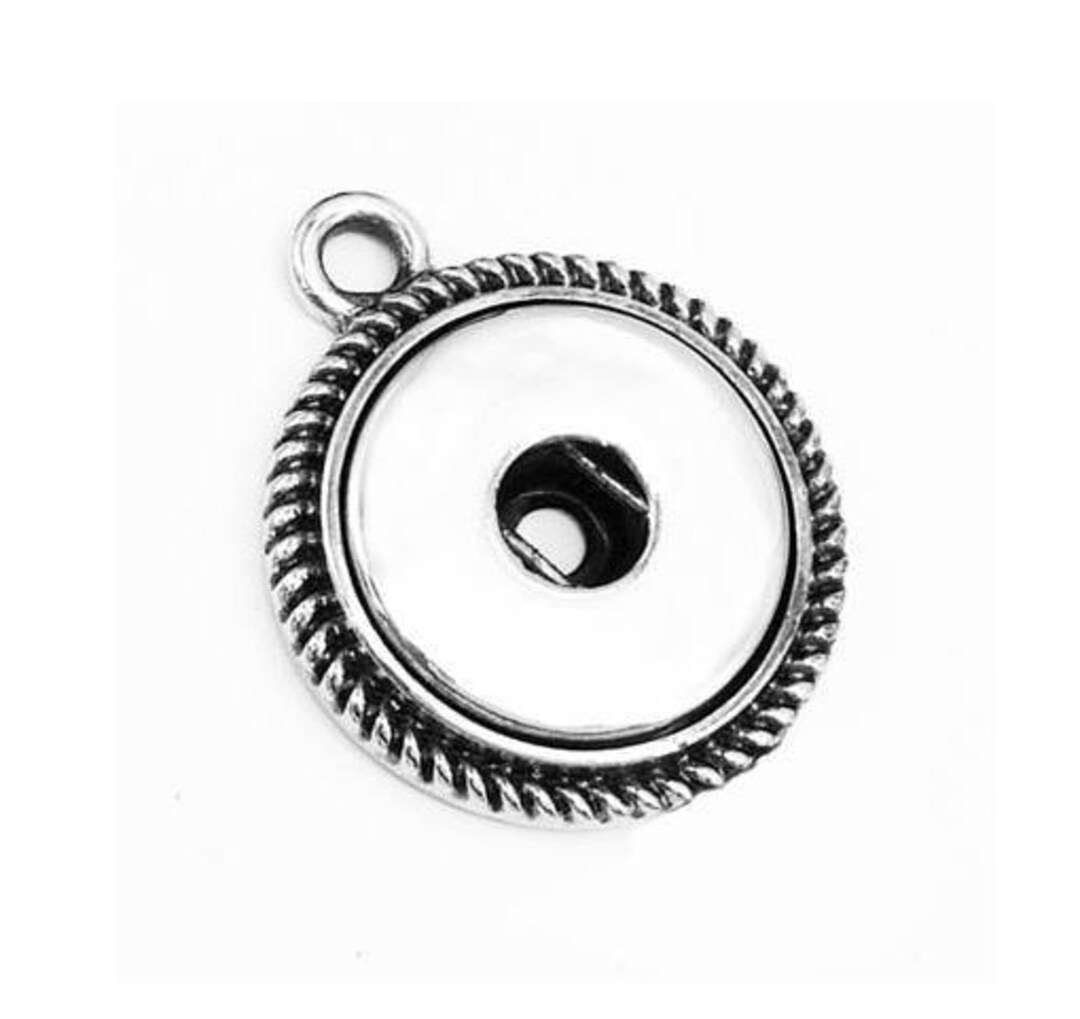 DIY Snap Jewelry 18mm Snap Connector Rope Border Single Ring for Earrings, Necklaces, 1 Pc, Fits