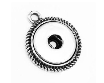 DIY Snap Jewelry 18mm Snap Connector Rope Border Single Ring for Earrings, Necklaces, 1 pc, Fits 18mm Ginger Snaps, Magnolia Vine, DIY3-B