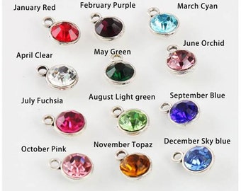 Birthstone Charms, Birthday Month Charms, For Bracelet, Necklace, Earrings, Zipper Pull, Key Chain, Brooches, Etc #12