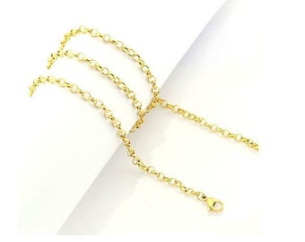 32" Rolo Chain, Necklace Link Chain, Goldtone, 32 inch.  Fits 18mm Ginger Snaps, Noosa, Magnolia & Vine, C1