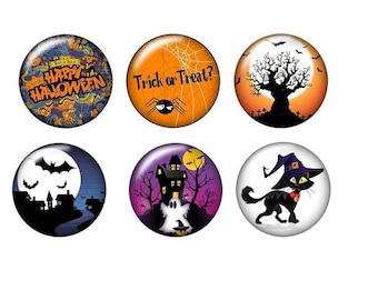 Halloween Snap Charms, Happy Halloween, Trick or Treat, Black Cat, Bats, Haunted House, Fits 18mm Ginger Snaps, Magnolia & Vine, SC42-GB