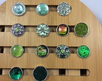 Green Snap Charms for Snap Jewelry.  Fits 18-20mm Ginger Snaps, Noosa, Magnolia & Vine, others, SC8