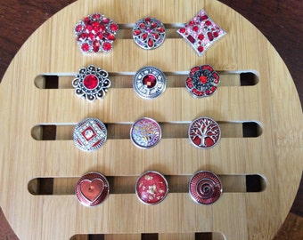 Red Snap Charms for Snap Jewelry.  Fits 18-20mm Ginger Snaps, Noosa, Magnolia and Vine, SC16