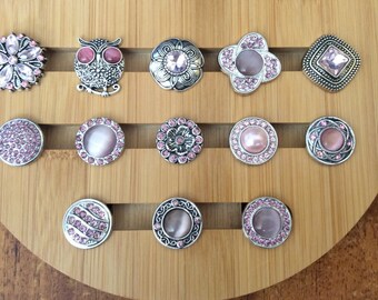 Snap Jewelry Snap Charms - Soft Pink Snap Charms for Snap Jewelry.  Fits 18-20mm Gingersnaps, Noosa, Magnolia & Vine, SC17
