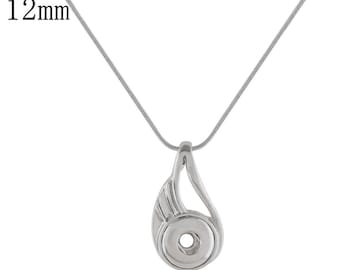 Snap Necklace, Silvertone, 17.5" Chain, Fits 12mm PETITE/MINI Ginger Snaps, Noosa, Magnolia & Vine NP2-P