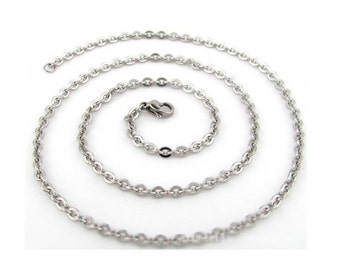 20" O Shaped Stainless Steel Necklace Chain, Non-Tarnish;  Fits 18-20mm Ginger snaps, Noosa, Magnolia & Vine, L2