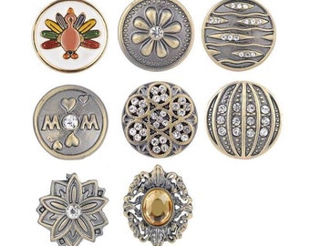 Snap Charms Brass and Goldtone Snap Charms for Snap Jewelry, Fits 18-20mm Ginger Snaps, Noosa, Magnolia & Vine, SC53-V