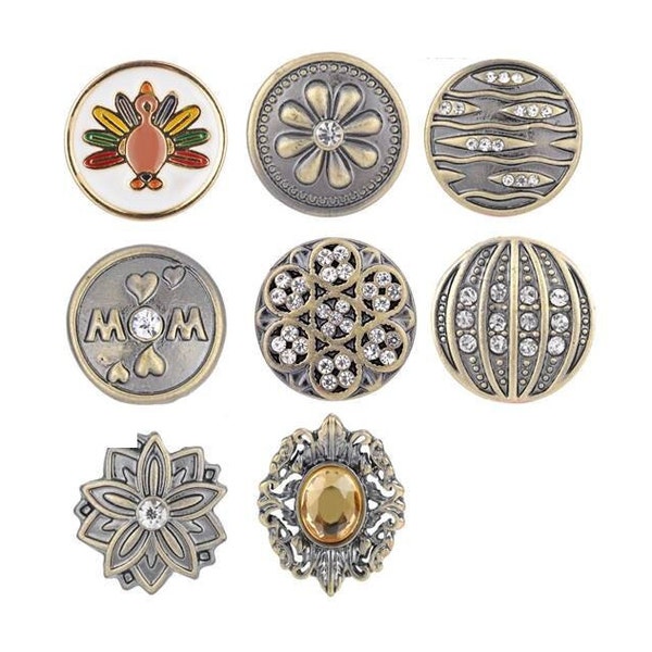 Snap Charms Brass and Goldtone Snap Charms for Snap Jewelry, Fits 18-20mm Ginger Snaps, Noosa, Magnolia & Vine, SC53-V