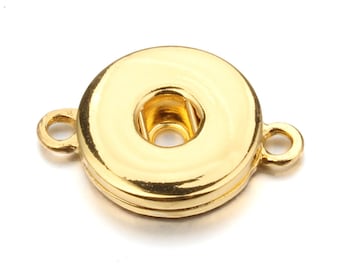 DIY Snap Jewelry 18mm DIY Snap Base Connector Double Ring, Goldtone, 1 pc for Earrings, Necklaces, Bracelets, Fits 18 Ginger Snaps,  DIY9-A