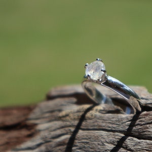 Natural Rainbow Moonstone on Solid 925 Silver Solitaire Engagement / Anniversary / Friendship /Dress Ring image 2