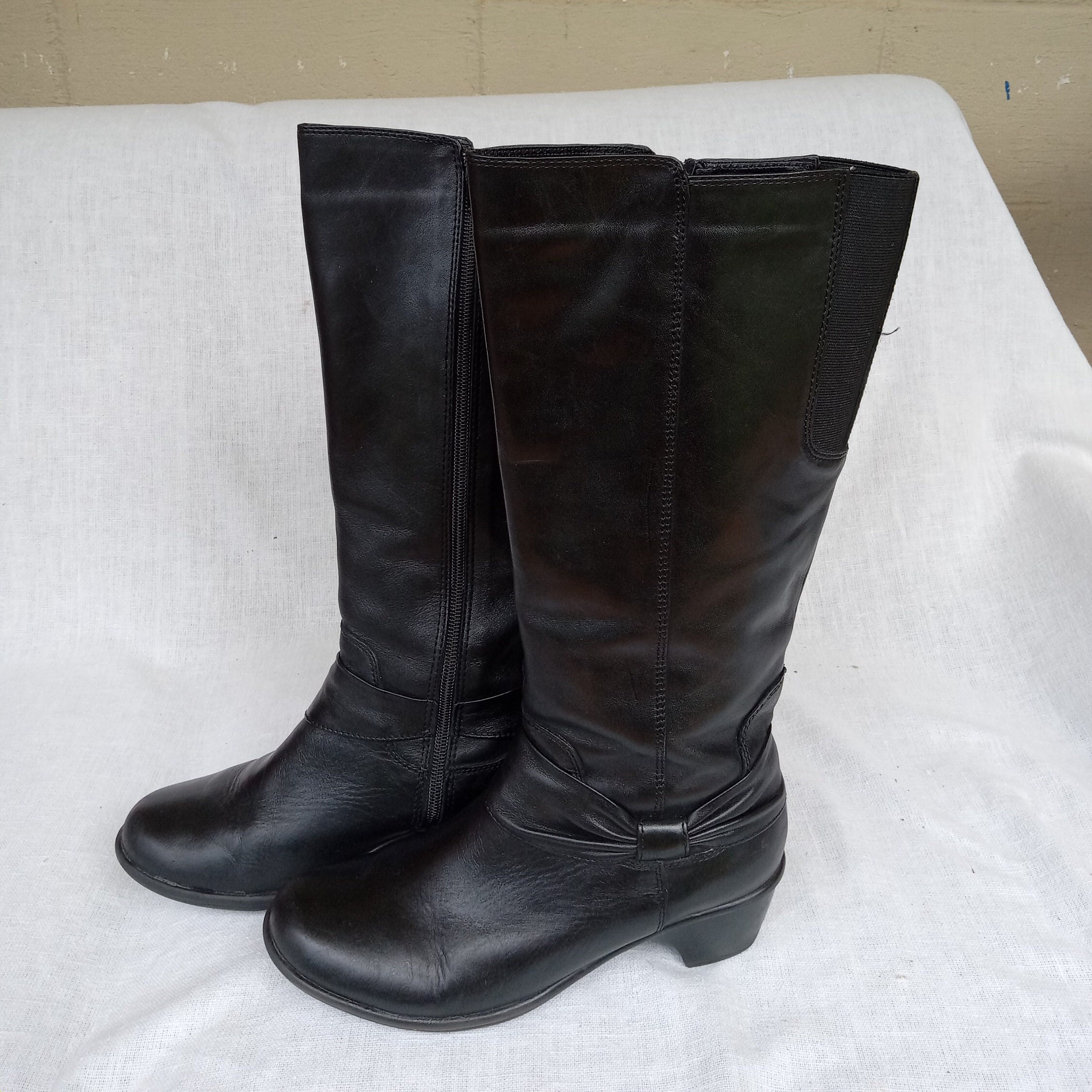 Dingo 70'S Beige Leather Mid Calf or Knee High Boots with Gold ...