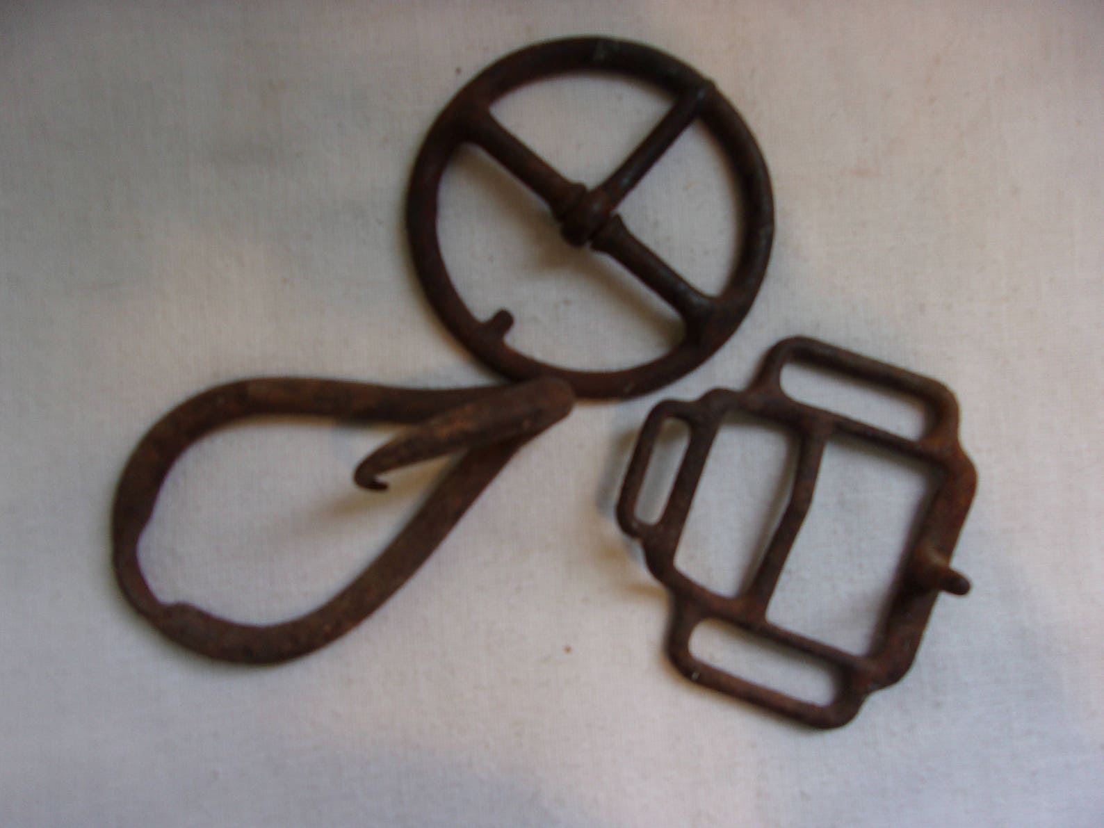 Rusty Iron Chinch and Harness Buckles Lot of 3 Vintage Buckles Etsy